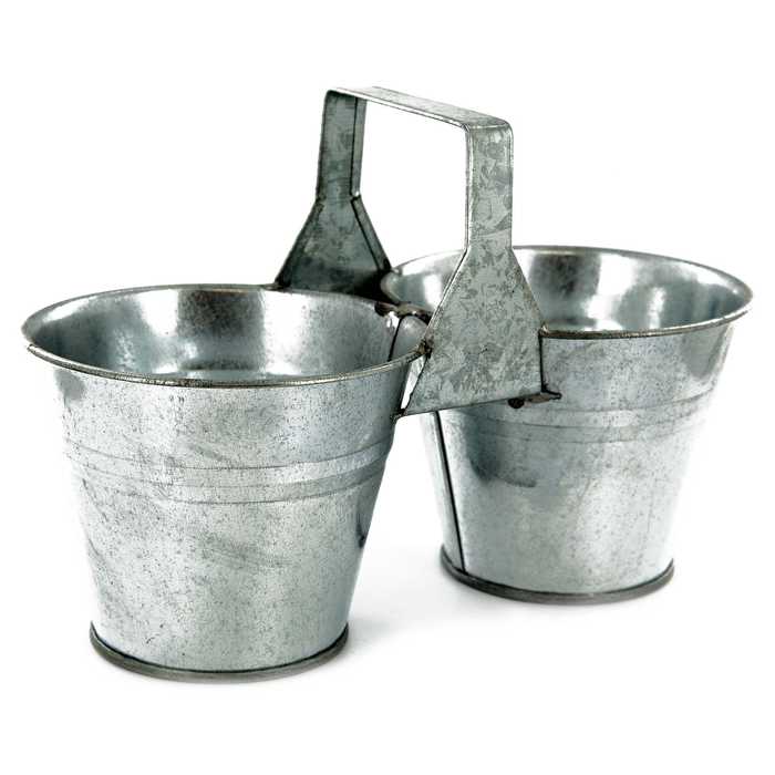 Galvanized Metal Double Bucket Hobby Lobby 883090